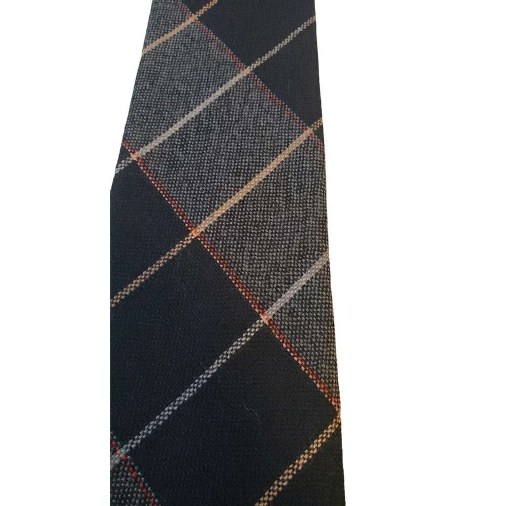 Cambridge Classics‎ Plaid Neck Tie Mens Navy 100% Lambs wool Woven in Scotland